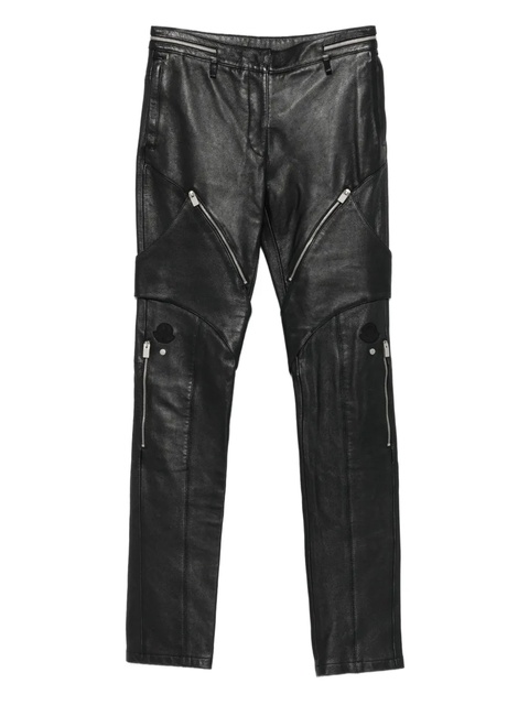 Moncler zip-pocket leather trousers - Black - zdjęcie produktu nr 1