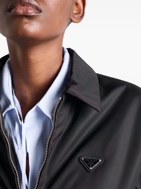 Prada triangle-logo shirt-collar shirt jacket - Black - zdjęcie produktu nr 2
