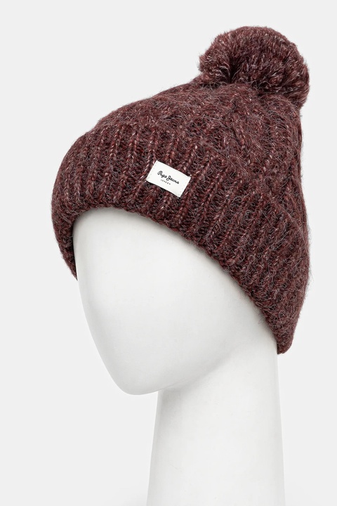 Pepe Jeans czapka z domieszką wełny kolor bordowy PL0400004 - zdjęcie produktu nr 2