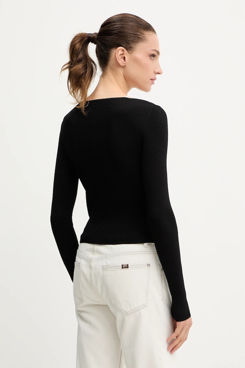 Miss Sixty sweter z domieszką jedwabiu damskie kolor czarny lekki 6S2RJ22900 - zdjęcie produktu nr 2