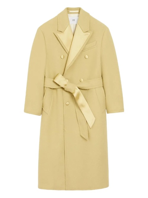 AMI Paris double-breasted wool long coat - Green - zdjęcie produktu nr 1