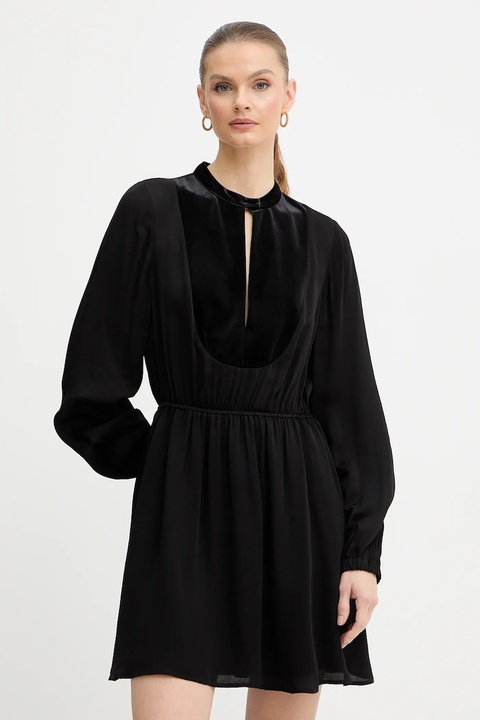 Armani Exchange sukienka kolor czarny mini rozkloszowana XW001036 AF16121 - zdjęcie produktu nr 1