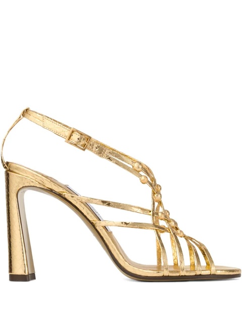 Jimmy Choo 90mm leather heeled sandals - Gold - zdjęcie produktu nr 1