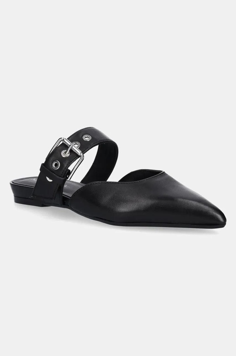 Marc O'Polo klapki skórzane PENELOPE 4A damskie kolor czarny 50318783702100 - zdjęcie produktu nr 1