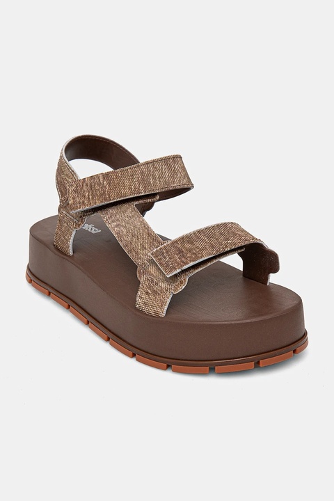 Melissa sandały FLOWING PLATFORM DENIM damskie kolor brązowy na platformie M 36132 - zdjęcie produktu nr 2