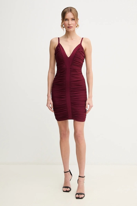 Herve Leger sukienka Andrea kolor bordowy mini dopasowana RME8499595 - zdjęcie produktu nr 2