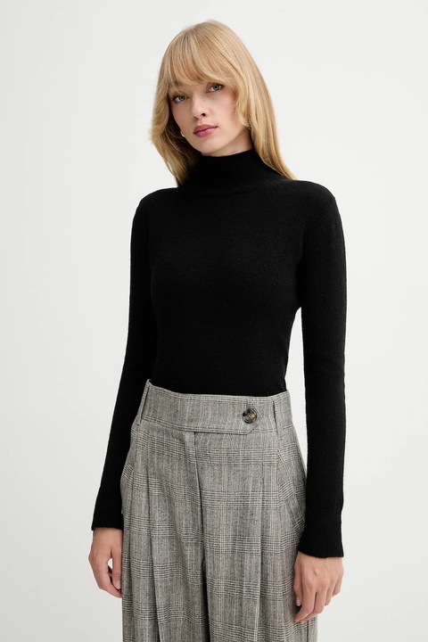 Marella sweter Emme by Marella damski kolor czarny lekki z golfem 2525366201200 - zdjęcie produktu nr 1