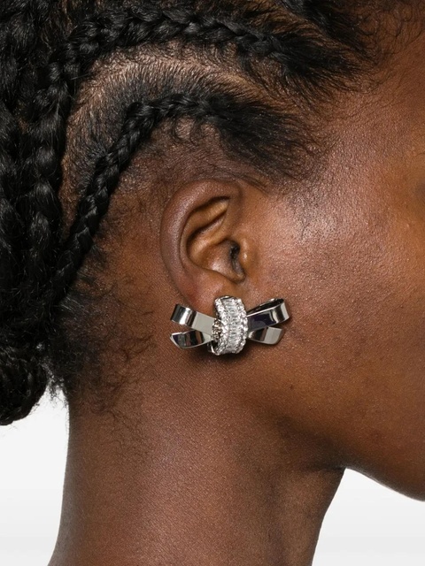 Alessandra Rich crystal-bow earrings - Silver - zdjęcie produktu nr 2