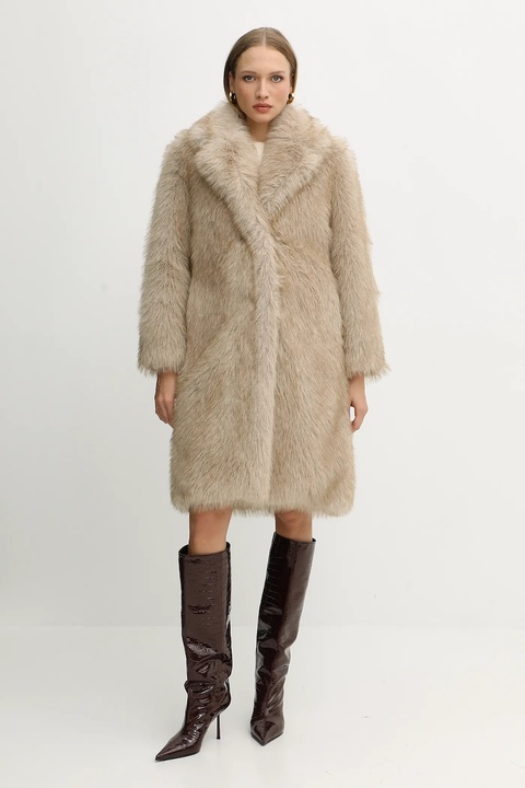 Liu Jo płaszcz kolor beżowy MF5459 E1024 - zdjęcie produktu nr 1