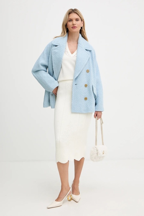 Twinset sweter z domieszką wełny damski kolor beżowy 252TT3440 - zdjęcie produktu nr 2