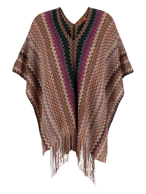 Missoni striped fringe poncho - Black - zdjęcie produktu nr 1