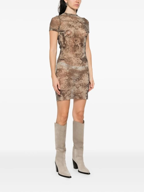 Jean Paul Gaultier abstract-pattern print mini dress - Grey - zdjęcie produktu nr 2