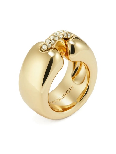 Tory Burch crystal-embellished gold ring - zdjęcie produktu nr 2