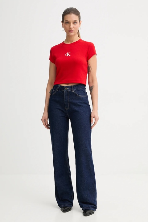 Calvin Klein Jeans t-shirt damski kolor czerwony LV047AB802 - zdjęcie produktu nr 2