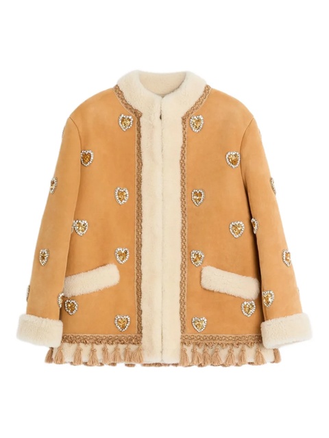 Valentino Garavani embroidered leather jacket - Neutrals - zdjęcie produktu nr 1