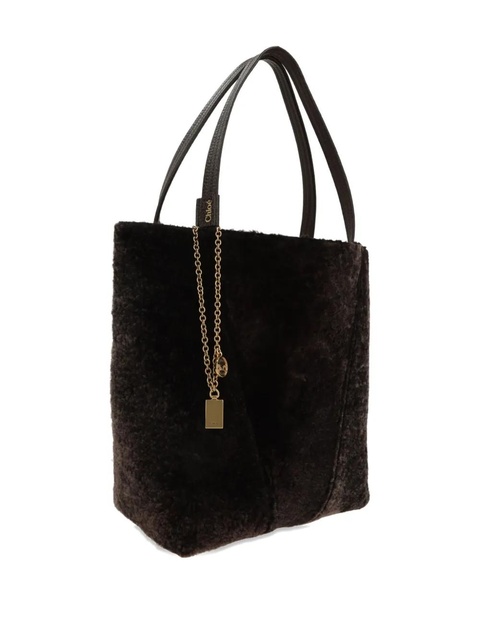 Chloé shearling panelled tote bag - Brown - zdjęcie produktu nr 2