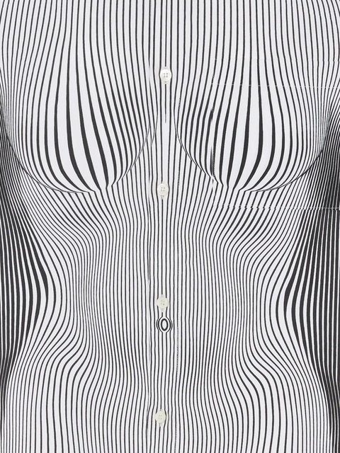 Jean Paul Gaultier The Petit Grand Pinstripe Body Morphing shirt - White - zdjęcie produktu nr 2