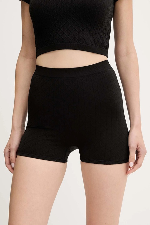 Calvin Klein Underwear szorty damskie kolor czarny gładkie high waist LV00QS7547 - zdjęcie produktu nr 2