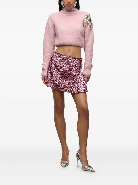 AREA crystal-cluster flower turtleneck sweater - Pink - zdjęcie produktu nr 2
