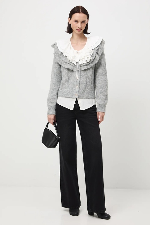 Medicine kardigan damski kolor szary ciepły - zdjęcie produktu nr 2