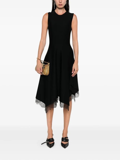 Alexander McQueen lace-trimmed sleeveless dress - Black - zdjęcie produktu nr 1