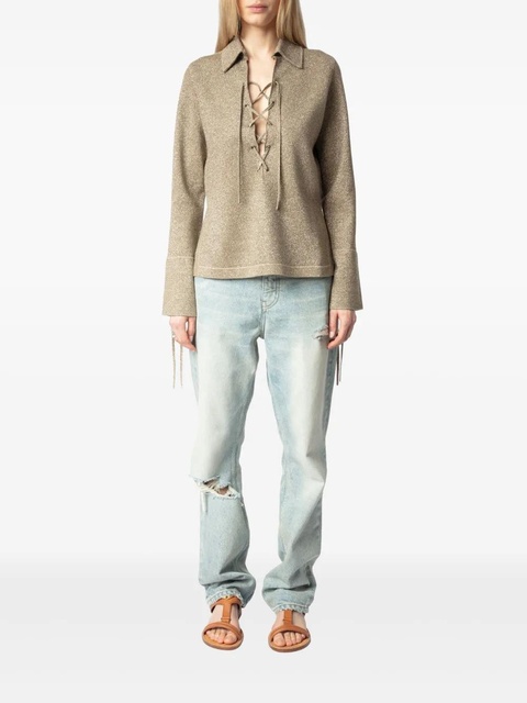 Zadig&Voltaire Listy knitted top - Gold - zdjęcie produktu nr 1