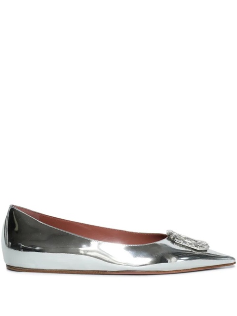 Amina Muaddi Camelia ballet flats - Silver - zdjęcie produktu nr 1