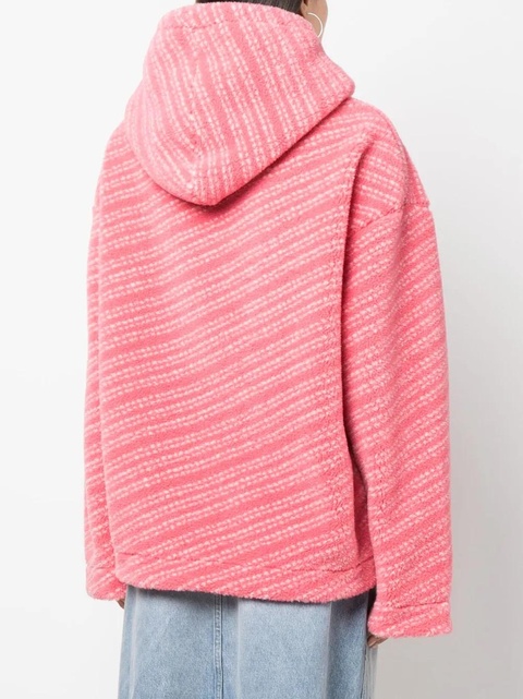 JW Anderson logo-embroidered fleece-textured hoodie - Pink - zdjęcie produktu nr 2