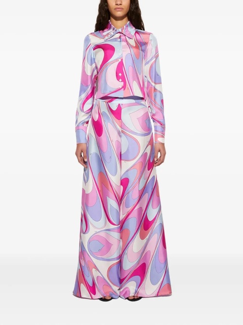 PUCCI onde-print silk-twill trousers - White - zdjęcie produktu nr 1