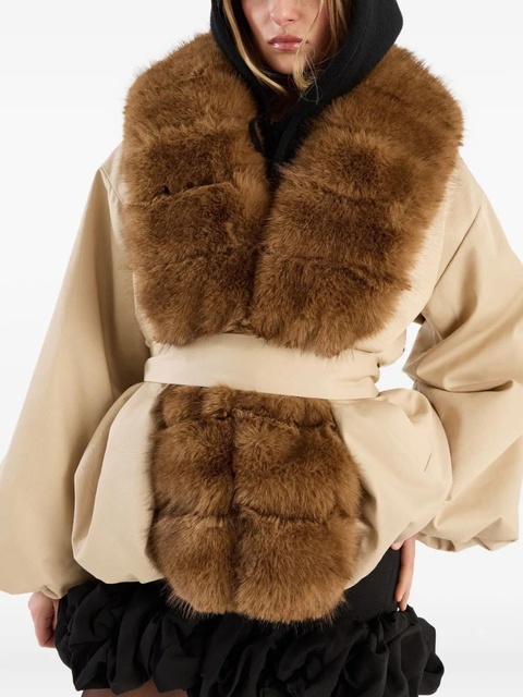 ROTATE BIRGER CHRISTENSEN trimmed-collar belted jacket - Neutrals - zdjęcie produktu nr 2