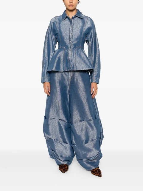 GANNI ruched pocket jeans - Blue - zdjęcie produktu nr 2