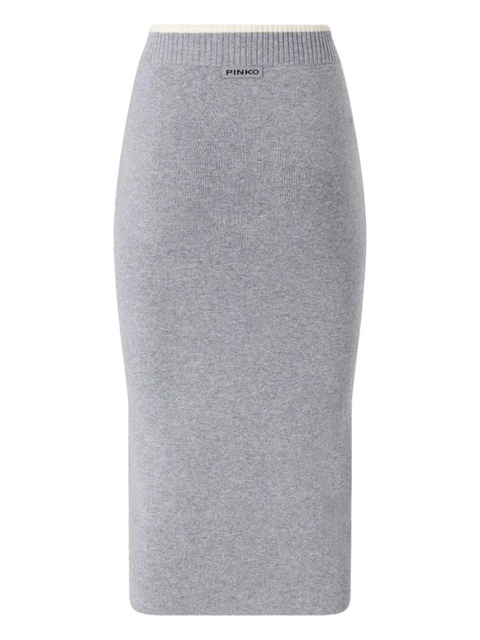 PINKO ribbed elasticated waistband midi skirt - Grey - zdjęcie produktu nr 2