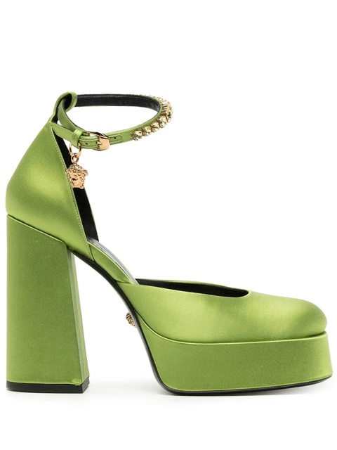 Versace Medusa Aevitas 125mm satin pumps - Green - zdjęcie produktu nr 1