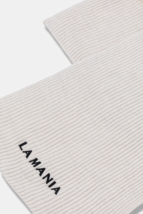 La Mania szalik wełniany MAEVE kolor beżowy gładki MAEVE - zdjęcie produktu nr 2