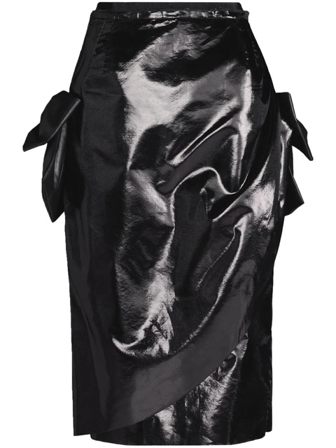 Maison Margiela bow-detail asymmetric midi skirt - Black - zdjęcie produktu nr 1