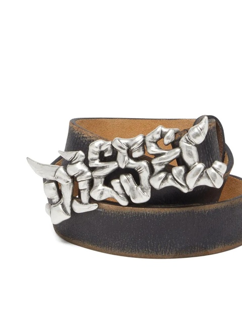 Diesel graffiti-buckle leather belt - Black - zdjęcie produktu nr 2