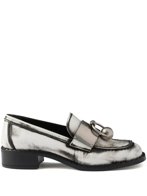 Prada brushed leather loafers - White - zdjęcie produktu nr 1