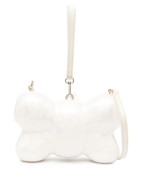 Simone Rocha pearlescent-effect bow-shaped clutch - White - zdjęcie produktu nr 1