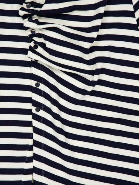 Rabanne striped gathered midi dress - Black - zdjęcie produktu nr 2