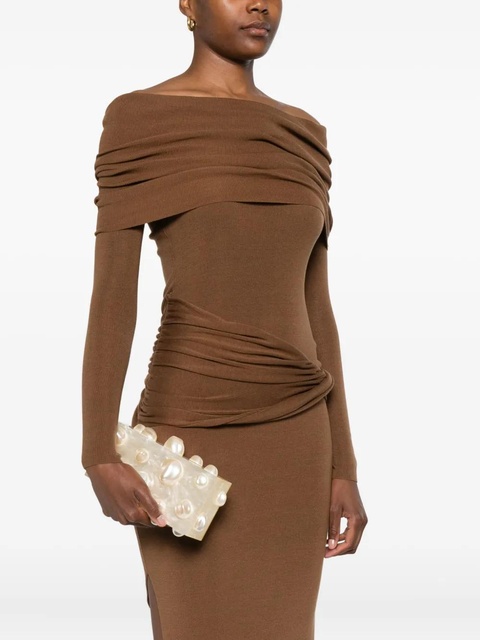 Cult Gaia Orbs pearl-embellished clutch - Neutrals - zdjęcie produktu nr 2