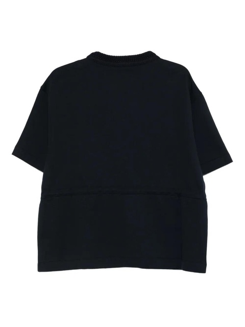 Moncler drawstring-waist T-shirt - Blue - zdjęcie produktu nr 2