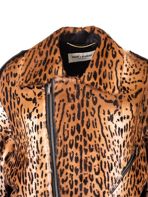 Saint Laurent zip-up animal-print jacket - Brown - zdjęcie produktu nr 2