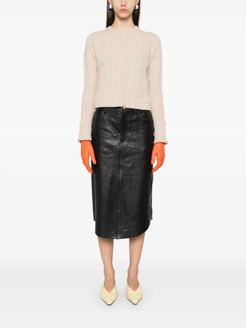 Blumarine debossed-logo midi skirt - Black - zdjęcie produktu nr 2