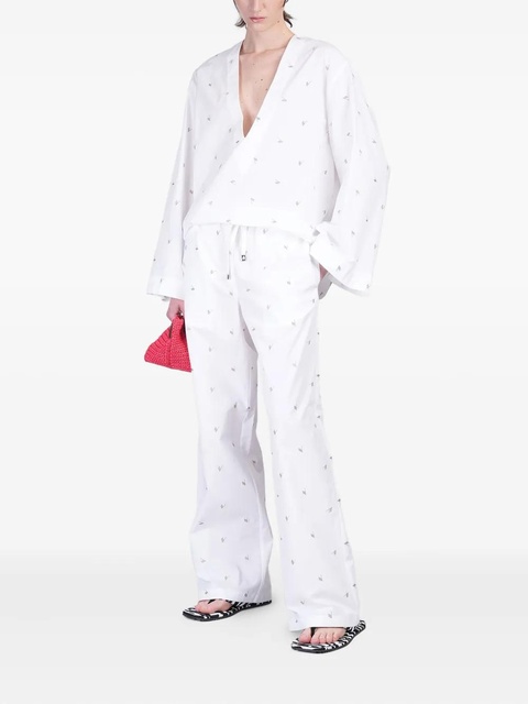 The Attico logo-embroidered trousers - White - zdjęcie produktu nr 2