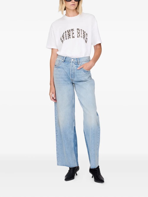 ANINE BING Walker leopard-print logo T-shirt - Neutrals - zdjęcie produktu nr 1