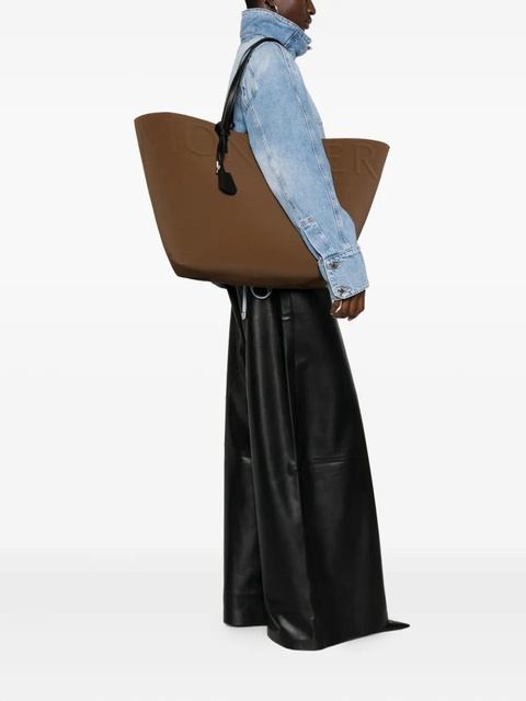 Moncler large leather tote bag - Brown - zdjęcie produktu nr 2