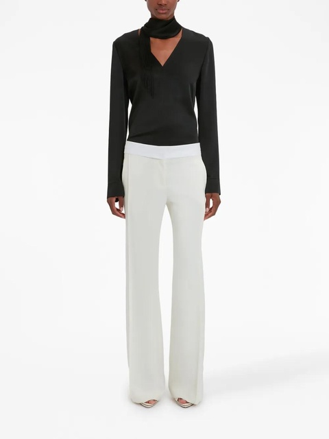 Victoria Beckham panel-detail textured trousers - White - zdjęcie produktu nr 2