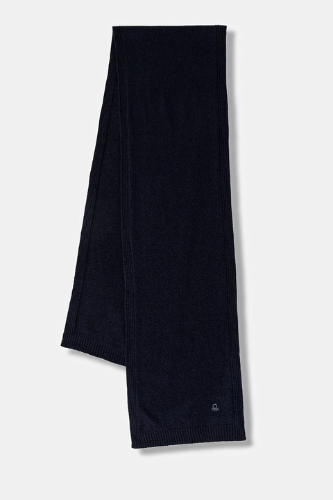 United Colors of Benetton szalik z dodatkiem wełny damski kolor granatowy gładki 122HDU01O - zdjęcie produktu nr 1