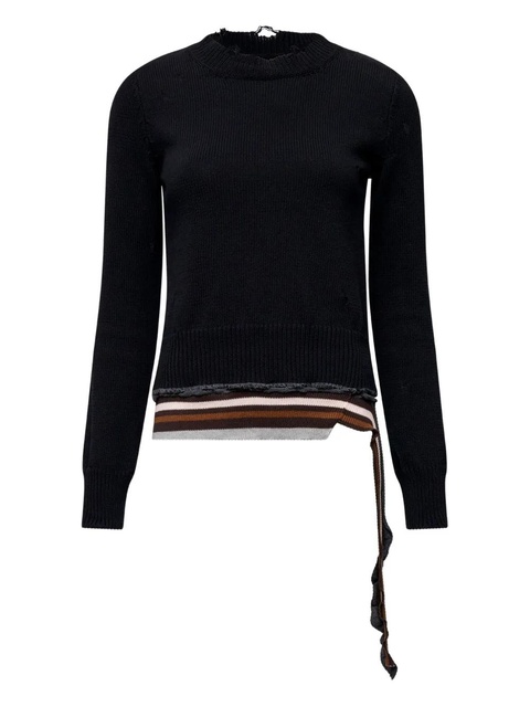 MM6 Maison Margiela striped crewneck sweater - Black - zdjęcie produktu nr 1