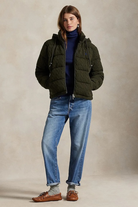 Polo Ralph Lauren kurtka wełniana kolor zielony zimowa oversize 211A92614 - zdjęcie produktu nr 2